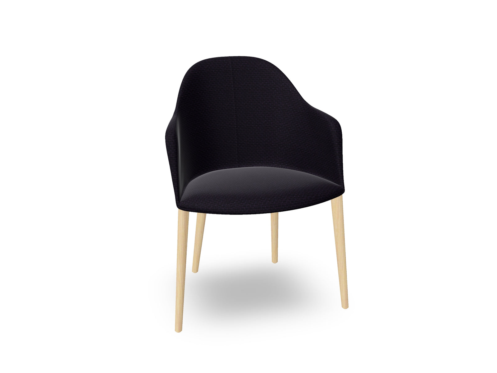 Cila Fully Upholstered Armchair with Timber Oak Four-leg Base