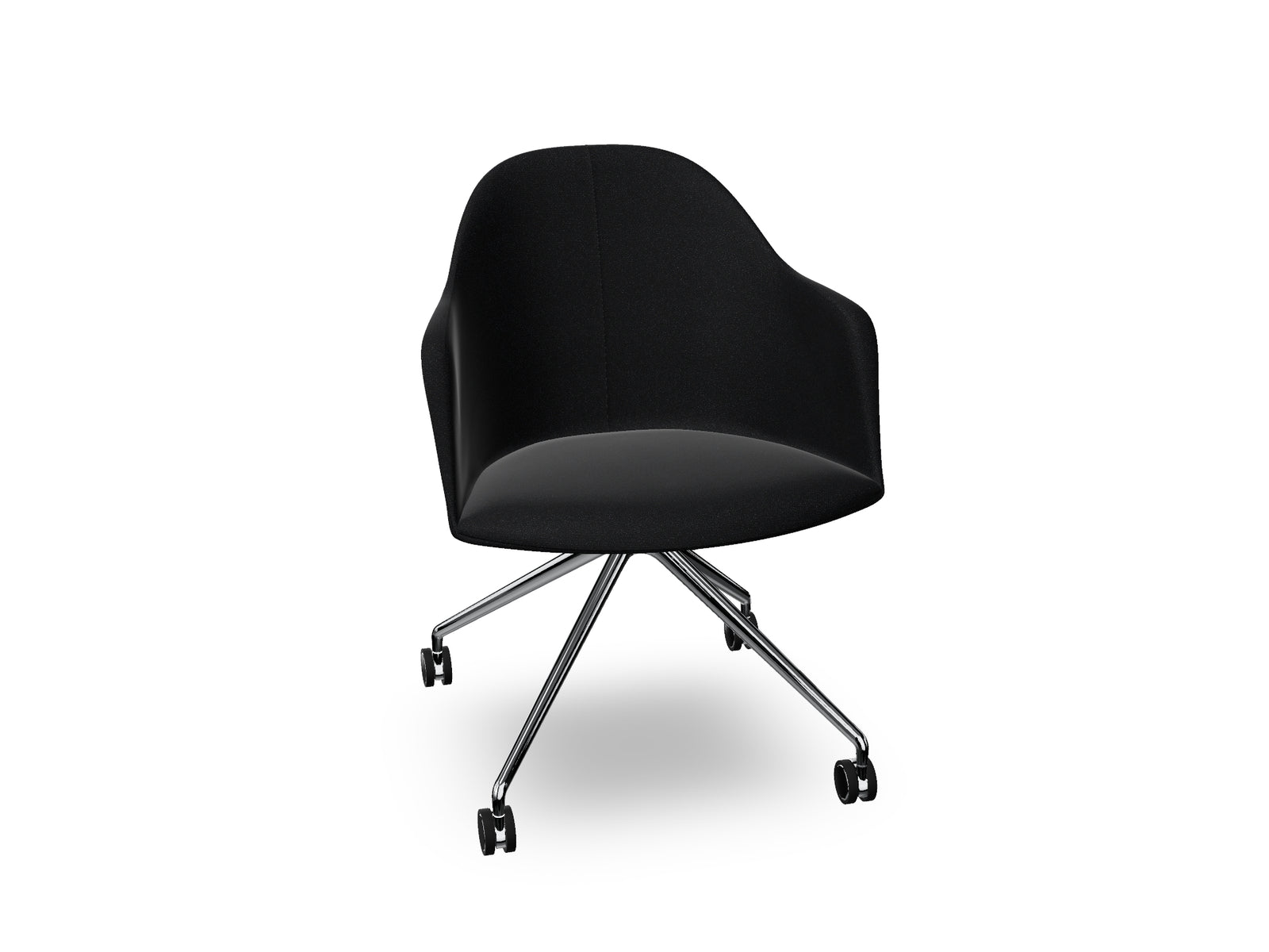 Cila fully upholstered Armchair With Fixed Trestle Base
