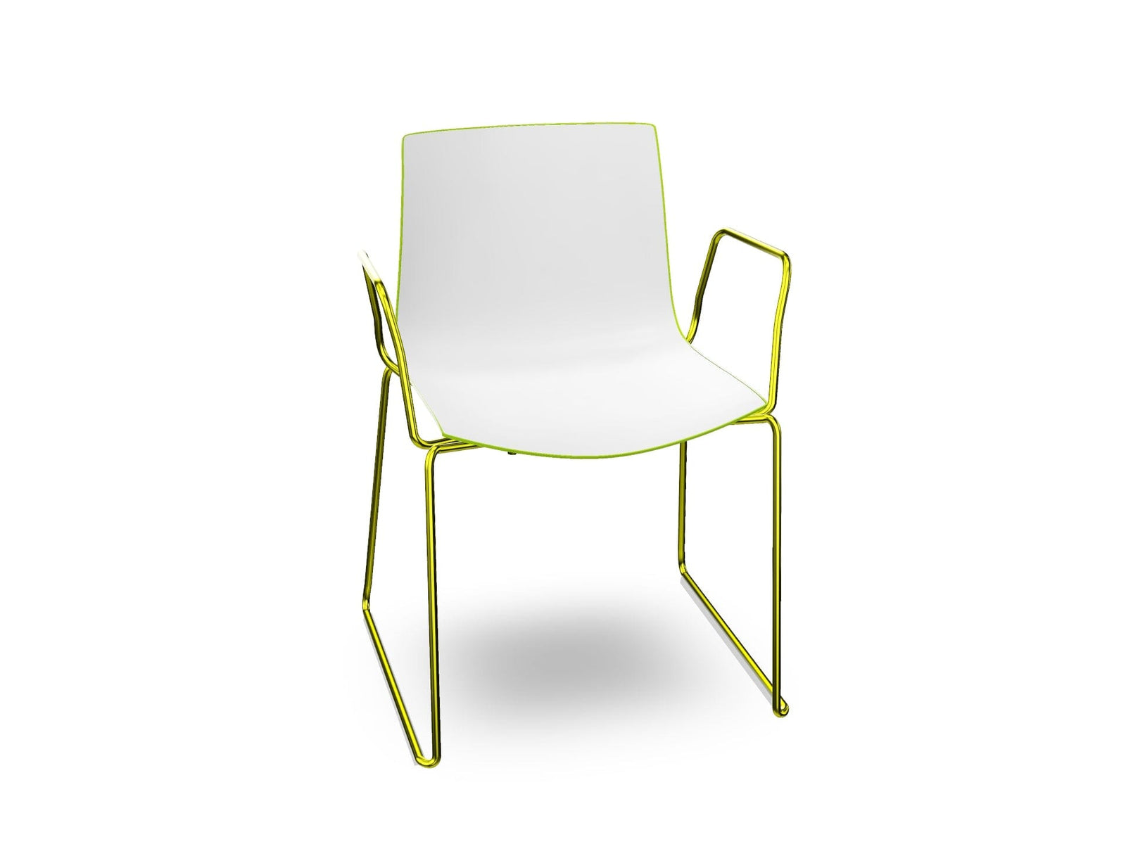 Catifa 46 Polypropylene Bi-Color Sled Base Chair Side/Dining Arper