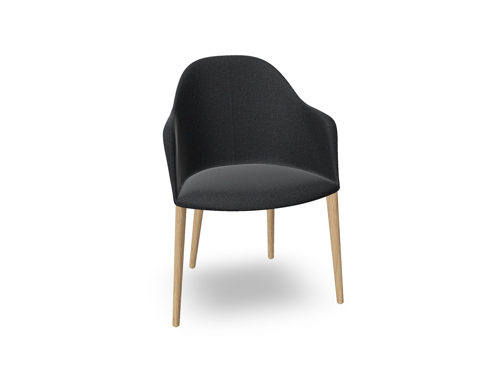 Cila Fully Upholstered Armchair with Timber Oak Four-leg Base