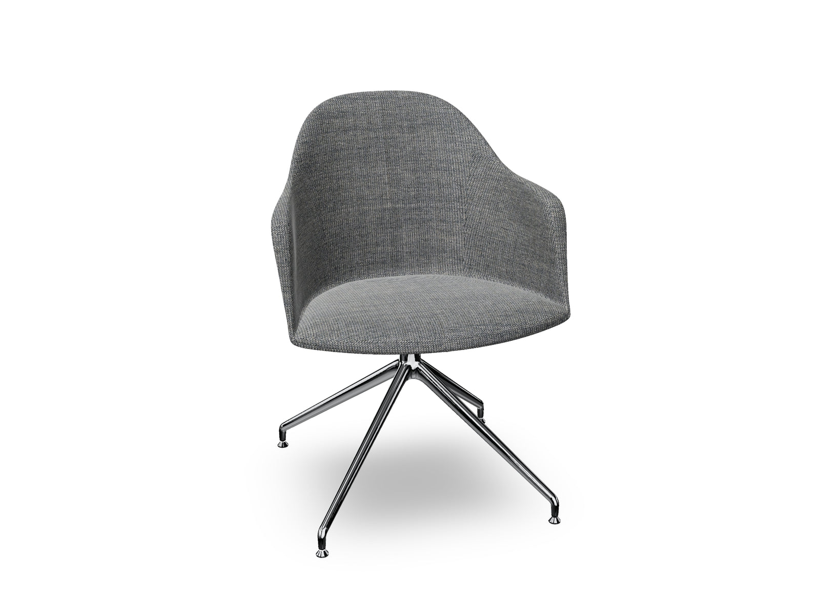 Cila Fully Upholstered Armchair With Swivel Trestle Base