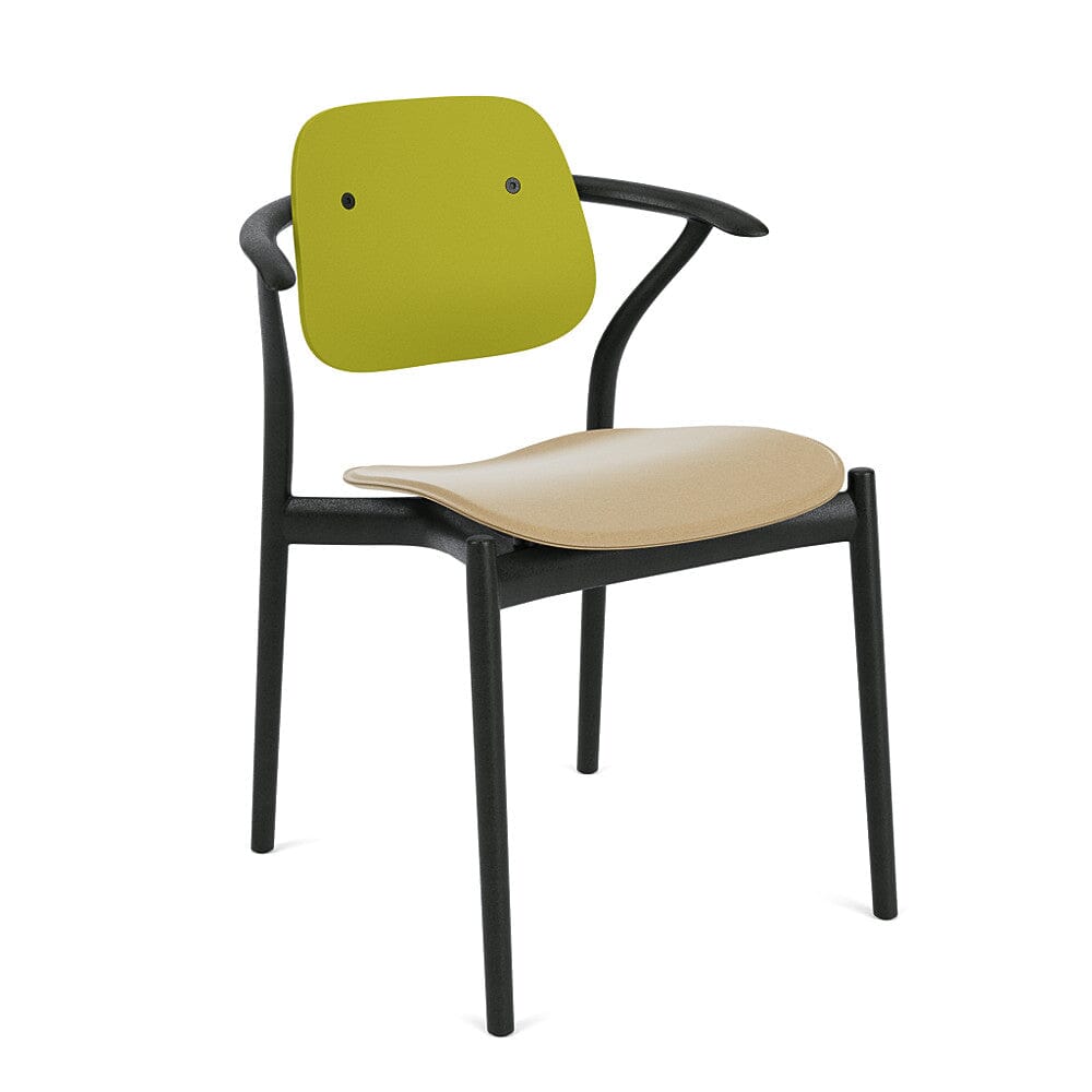 Iquo Chair Armchair with Upholstered Seat & Plastic Back Side/Dining Knoll