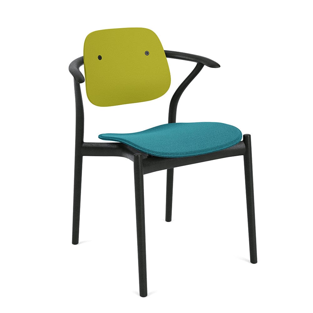 Iquo Chair Armchair with Upholstered Seat & Plastic Back Side/Dining Knoll