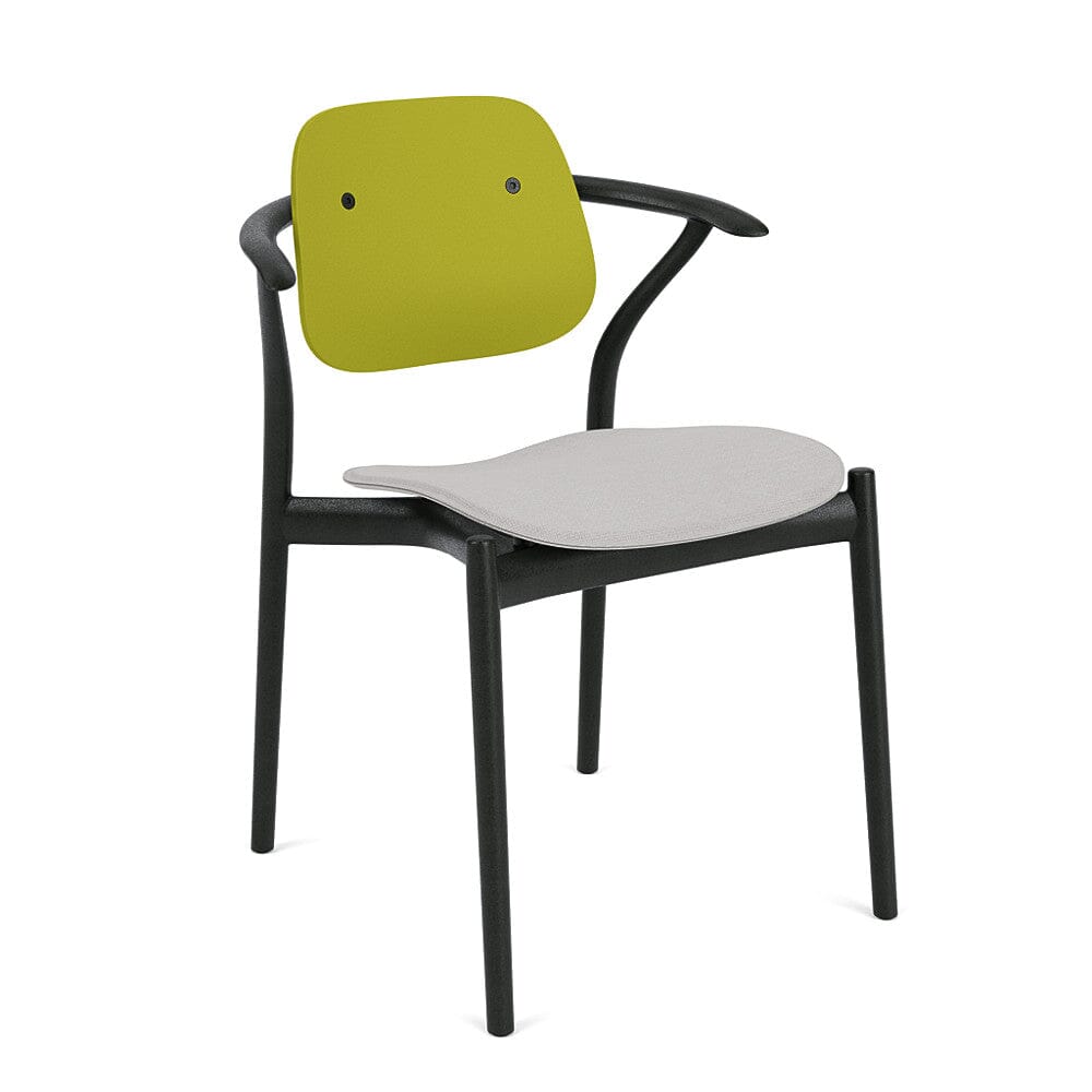 Iquo Chair Armchair with Upholstered Seat & Plastic Back Side/Dining Knoll