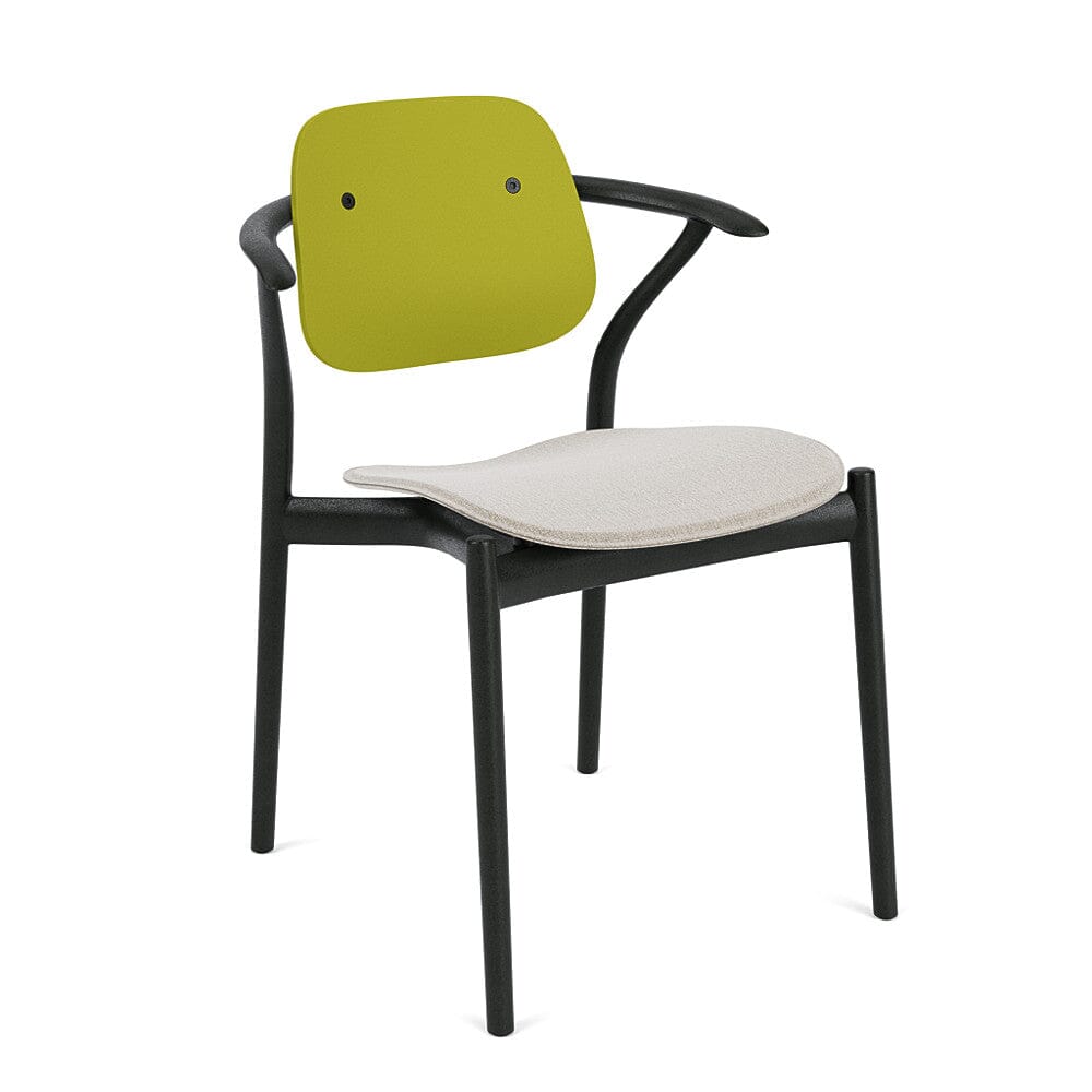 Iquo Chair Armchair with Upholstered Seat & Plastic Back Side/Dining Knoll