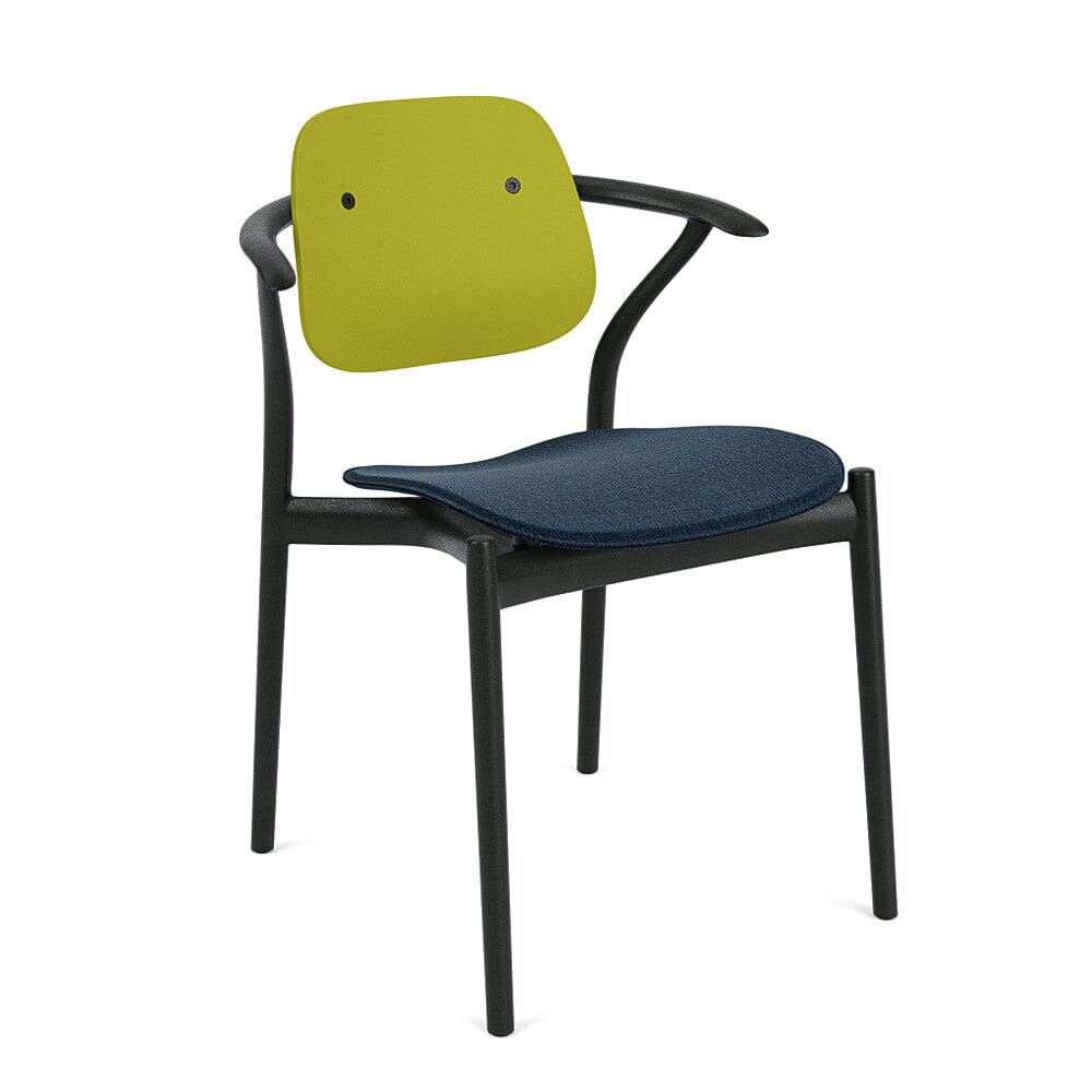 Iquo Chair Armchair with Upholstered Seat & Plastic Back Side/Dining Knoll