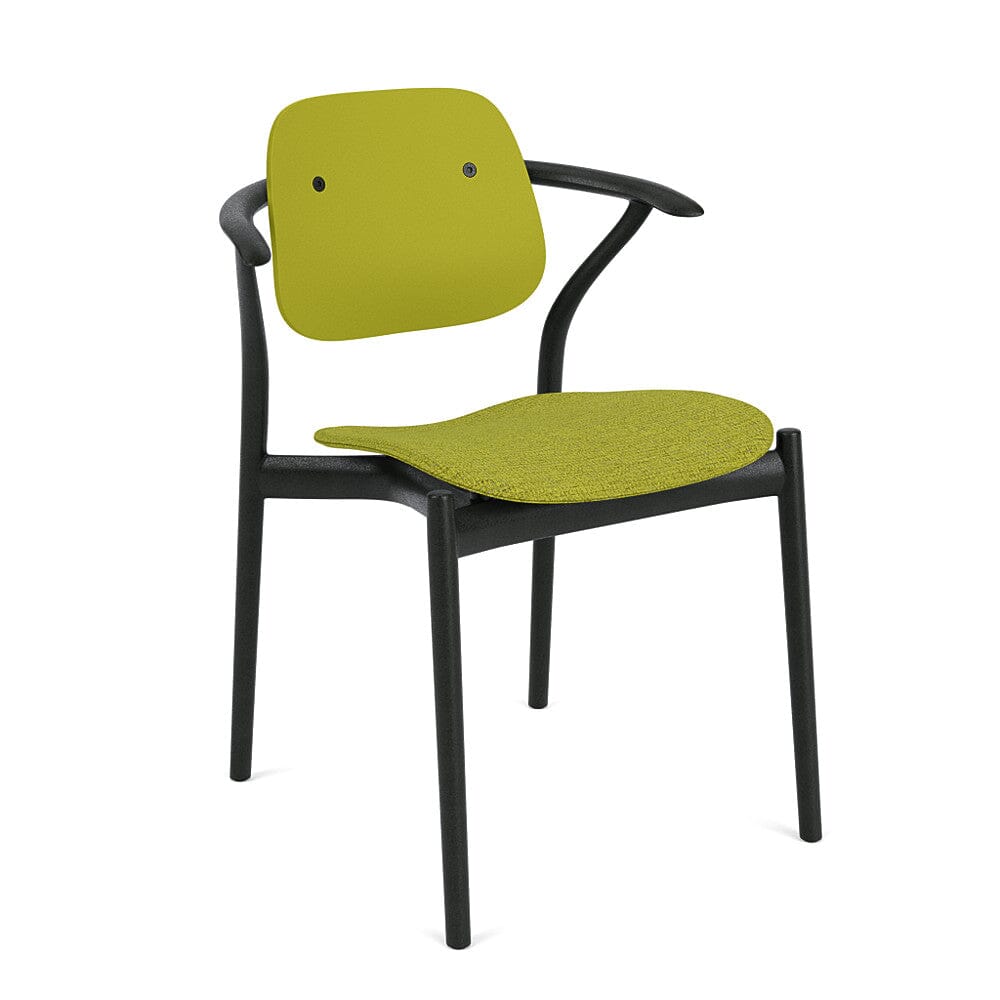 Iquo Chair Armchair with Upholstered Seat & Plastic Back Side/Dining Knoll
