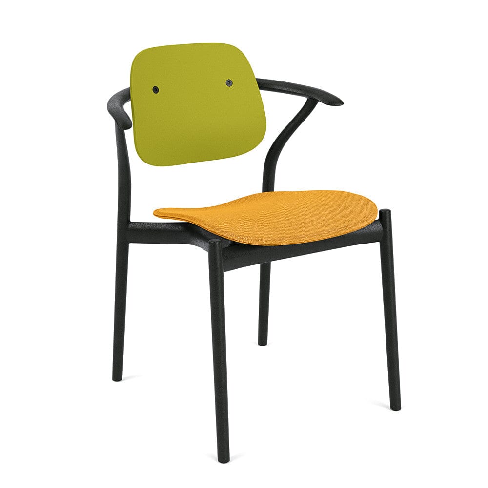 Iquo Chair Armchair with Upholstered Seat & Plastic Back Side/Dining Knoll