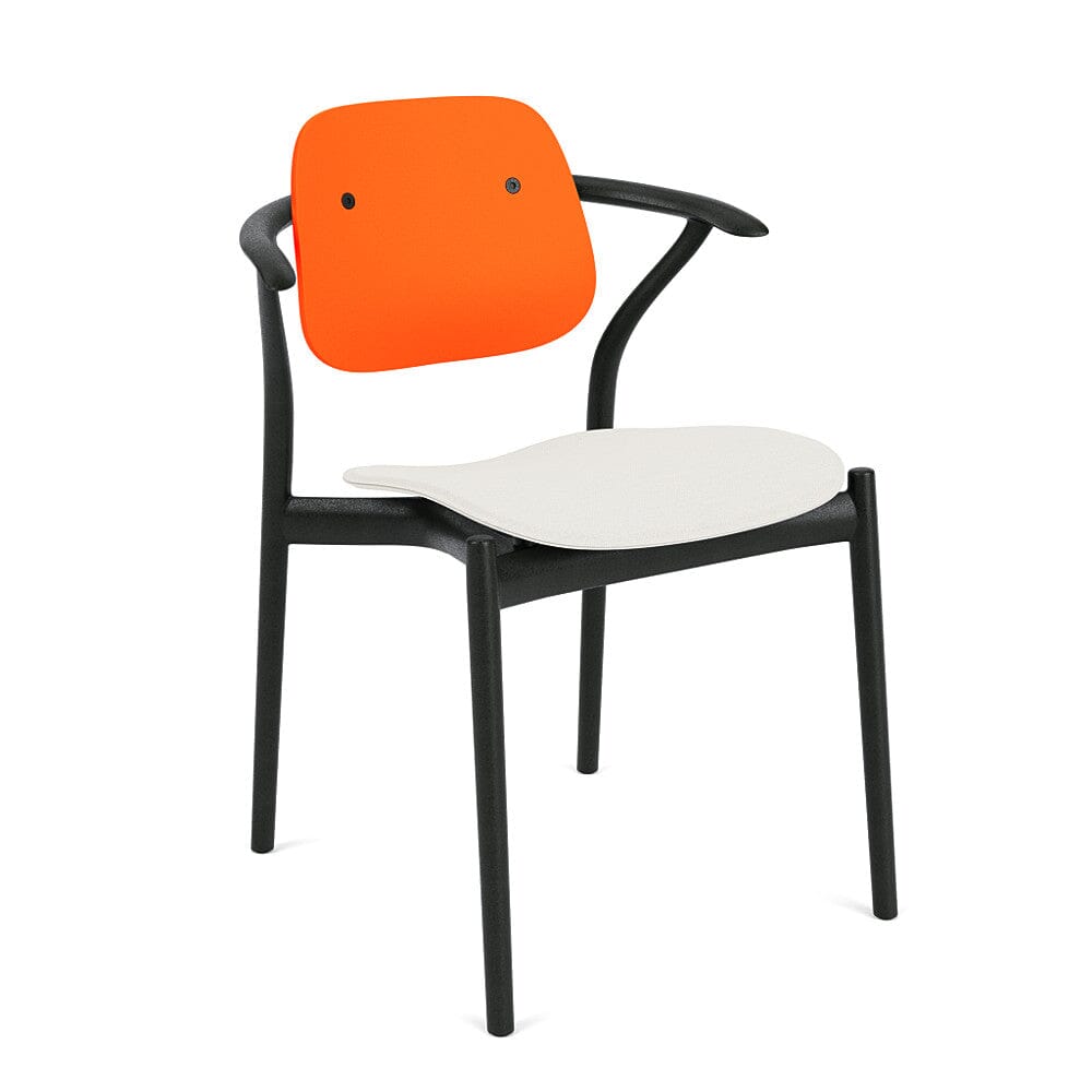 Iquo Chair Armchair with Upholstered Seat & Plastic Back Side/Dining Knoll