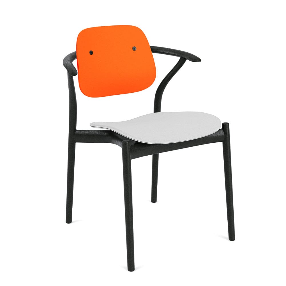 Iquo Chair Armchair with Upholstered Seat & Plastic Back Side/Dining Knoll