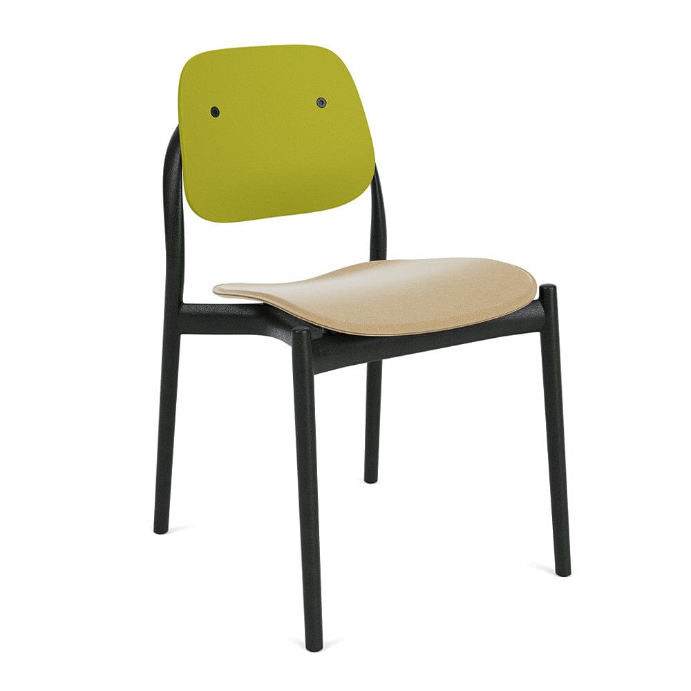 Iquo Chair Armless with Upholstered Seat & Plastic Back Side/Dining Knoll
