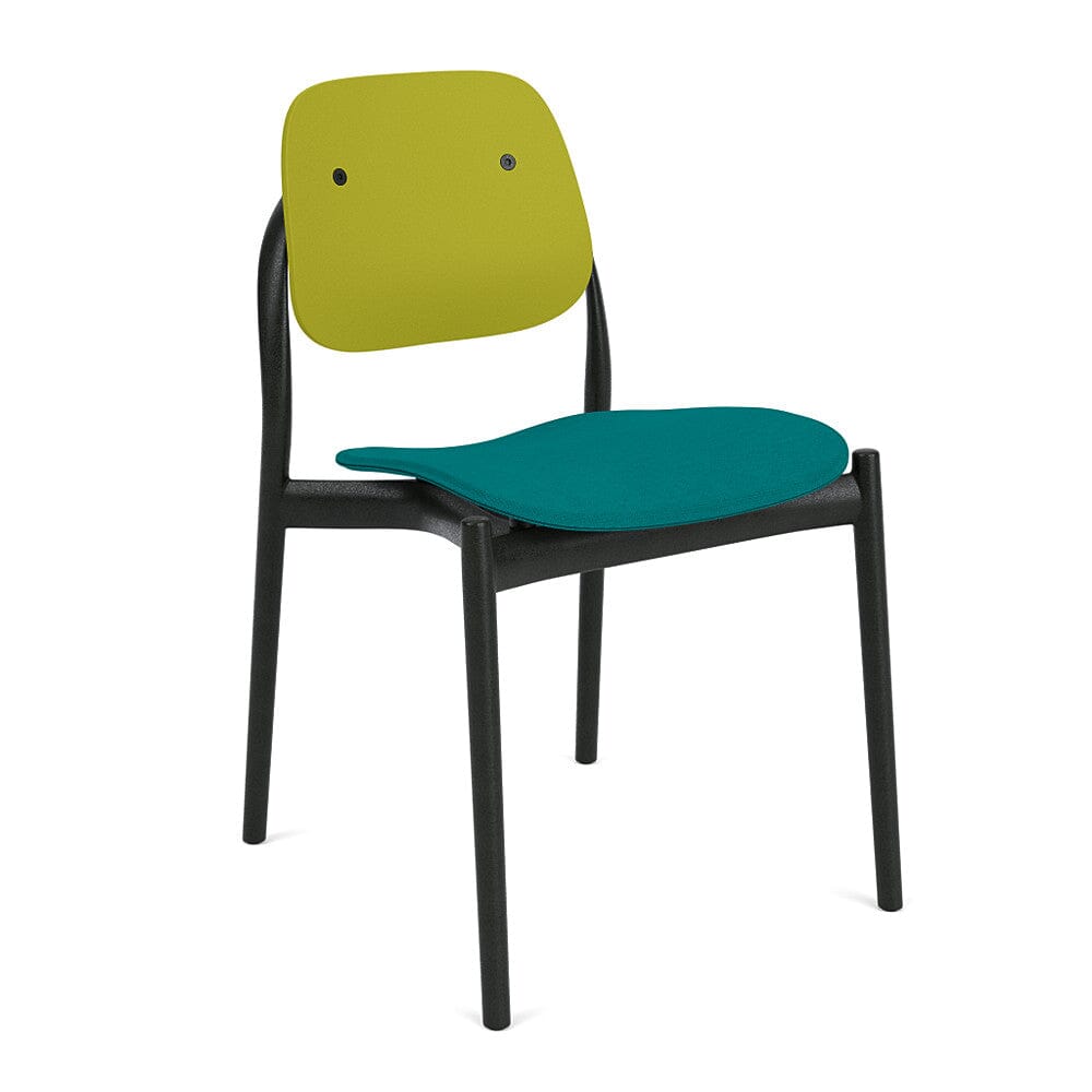 Iquo Chair Armless with Upholstered Seat & Plastic Back Side/Dining Knoll