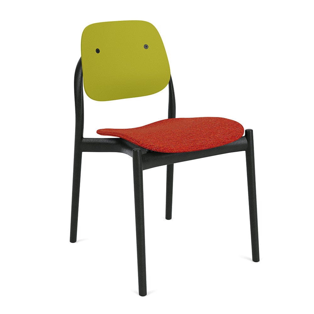 Iquo Chair Armless with Upholstered Seat & Plastic Back Side/Dining Knoll