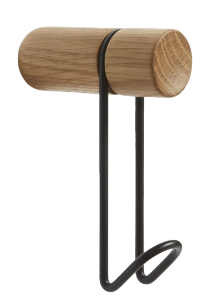 Around Wall Hanger - Set of 2 Accessories Woud Small Oak/Black Metal