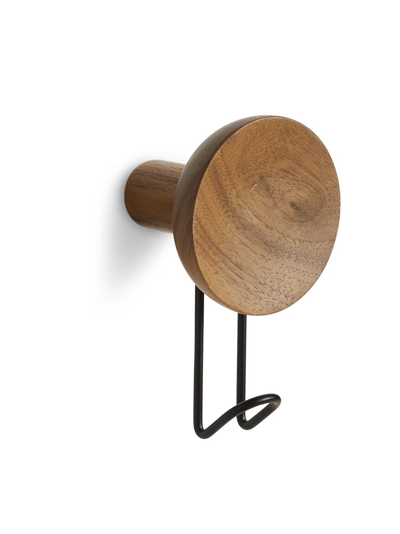 Around Wall Hanger - Set of 2 Accessories Woud Large Walnut/Black Metal