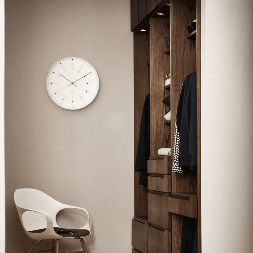 Bankers Wall Clock, 19" Decor Arne Jacobsen