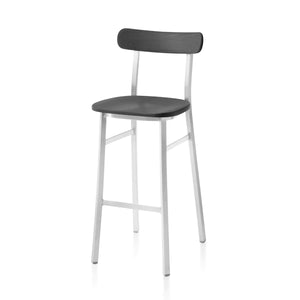 Emeco Utility Stool Chair Emeco Bar Height Hand Brushed Dark Stained Ash