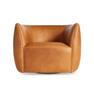 Council Swivel Lounge Chair lounge chair BluDot Butterscotch Leather 