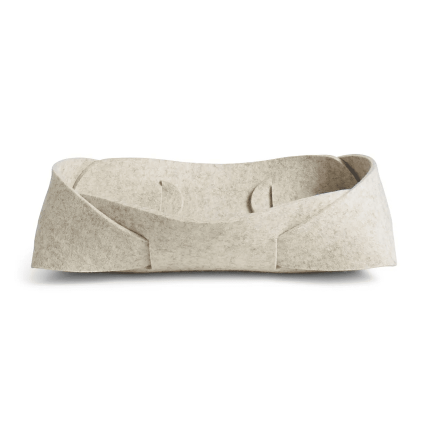 Double Tuck Felt Basket Accessories BluDot Small - Heathered Off White