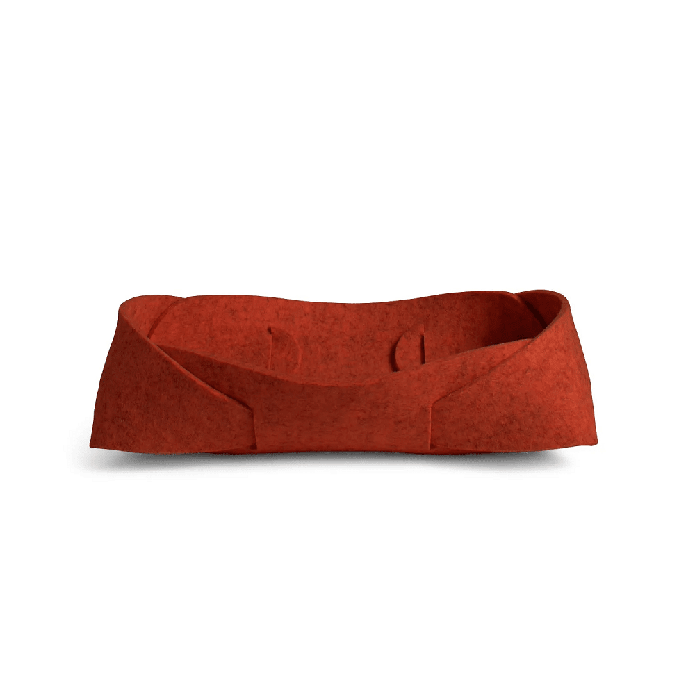 Double Tuck Felt Basket Accessories BluDot Small - Tomato