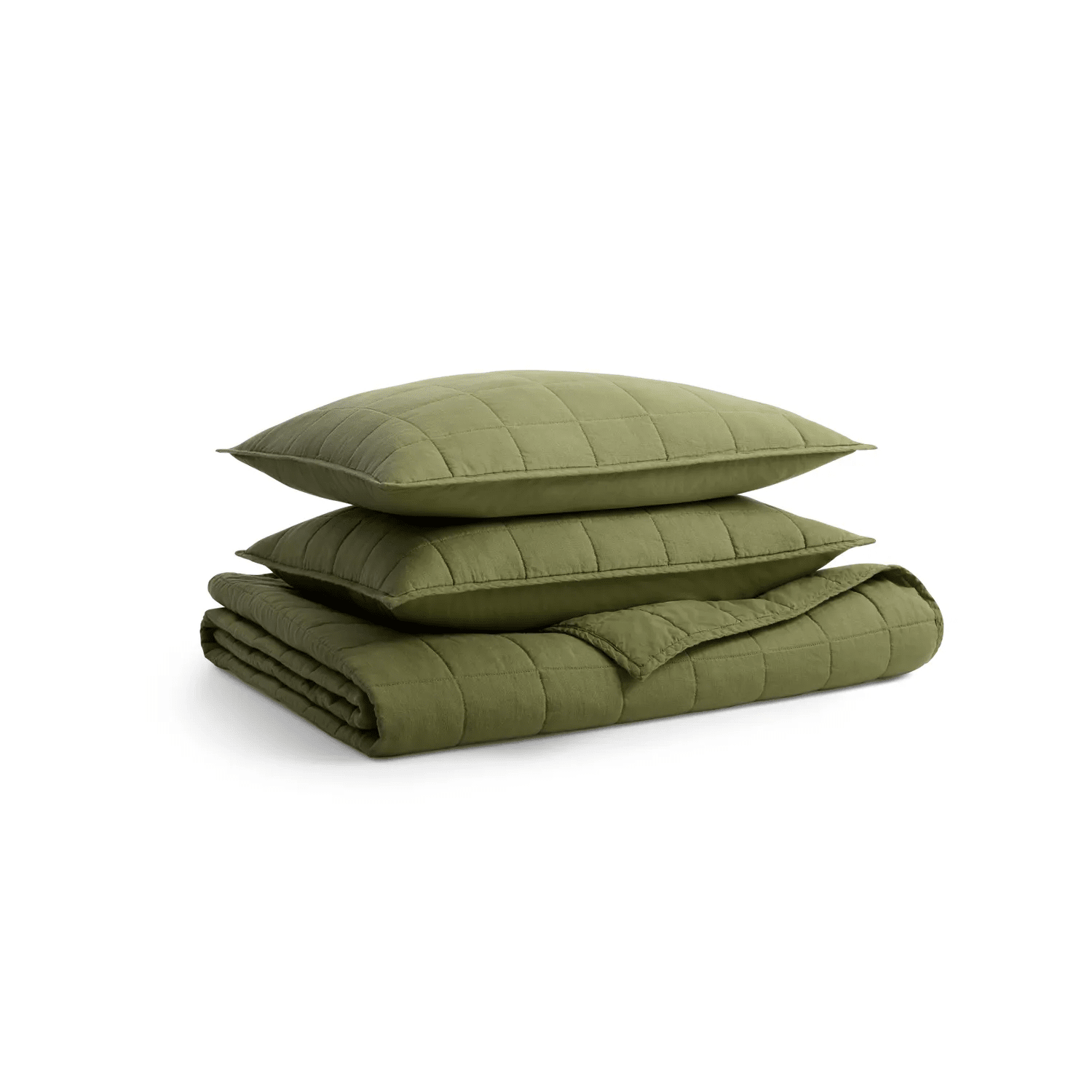 Ester Linen Quilt Set Beds BluDot King Loden Green