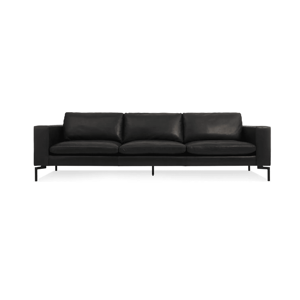 New Standard 104" Sofa Sofa BluDot Granite Leather/Black Legs