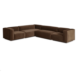 Cleon Large Sectional Sofa Sofa BluDot Coffee Velvet Right 
