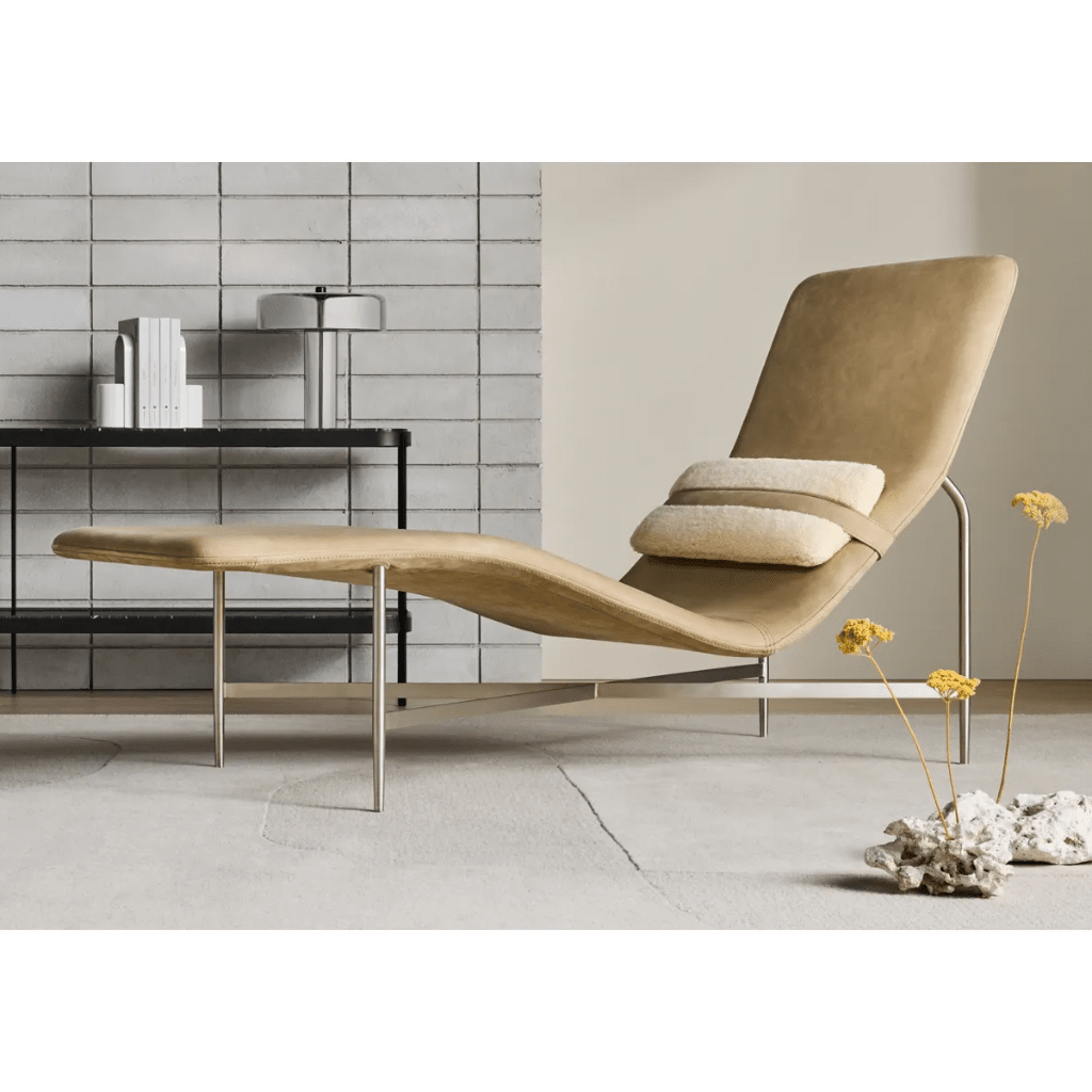 Deep Thoughts Leather Chaise lounge chair BluDot