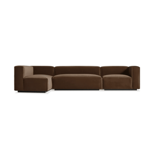 Cleon Medium Plus Sectional Sofa Sofa BluDot Coffee Velvet Right 
