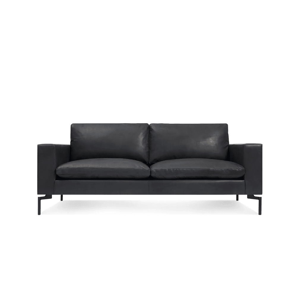 New Standard 78" Sofa Sofa BluDot Granite Leather - Black Legs