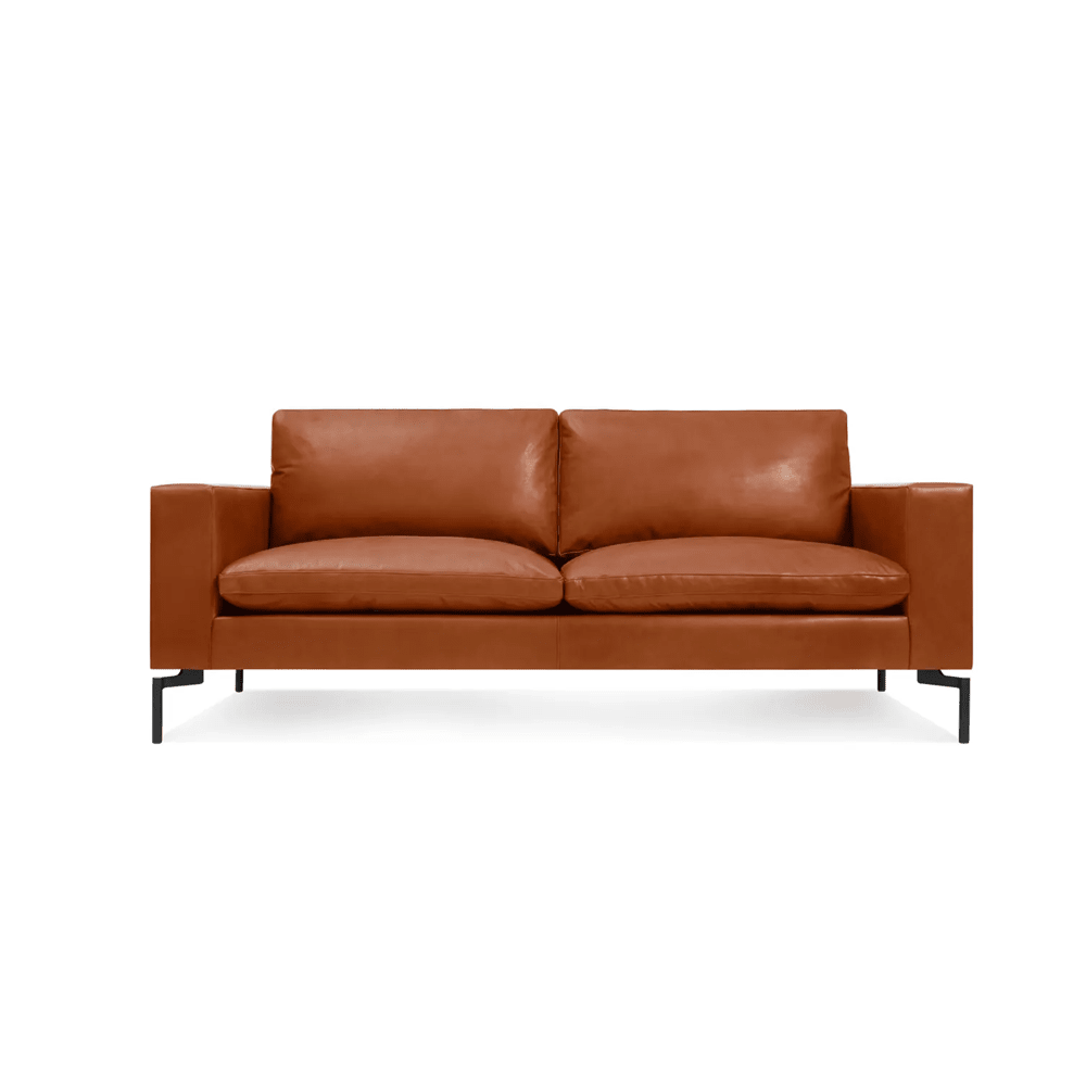 New Standard 78" Sofa Sofa BluDot Toffee Leather - Black Legs