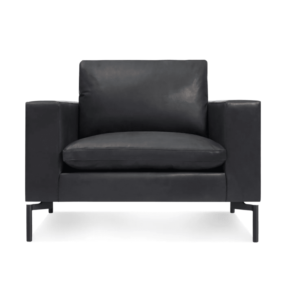 New Standard Lounge Chair lounge chair BluDot Granite Leather - Black Legs