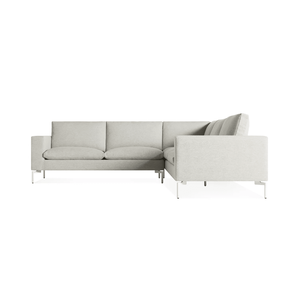 New Standard Sectional Sofa BluDot Left Maharam Mode in Clavicle - White Legs
