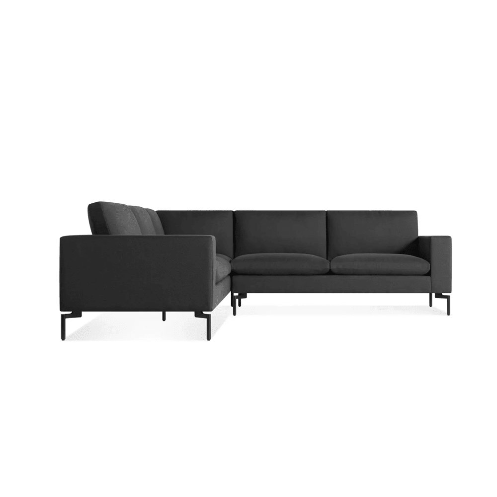 New Standard Sectional Sofa BluDot Right Maharam Meld in Panda - Black Legs