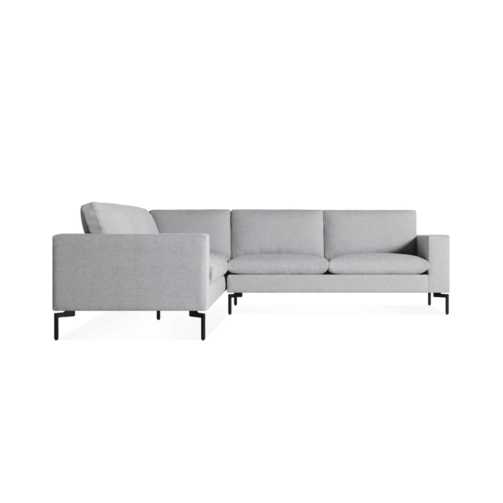 New Standard Sectional Sofa BluDot Right Maharam Mode in Intaglio - Black Legs