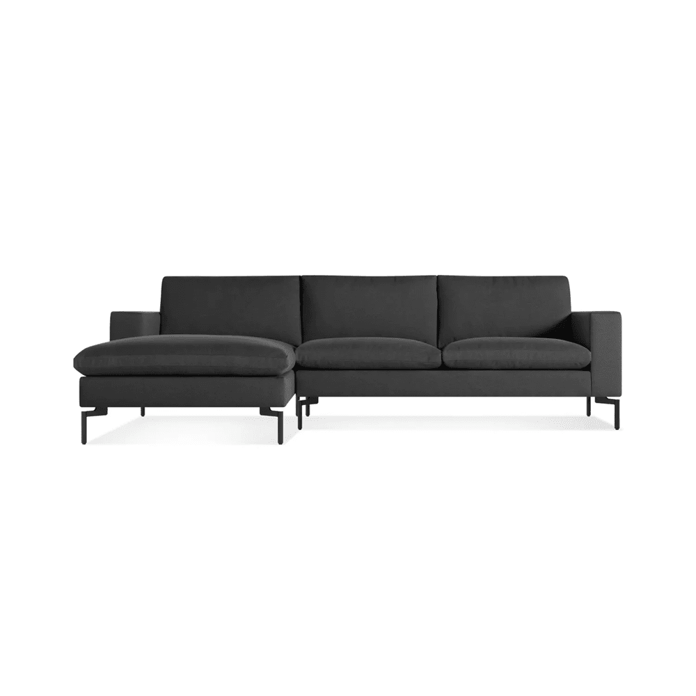 New Standard Sofa with Chaise Sofa BluDot Left Maharam Meld in Panda - Black Legs