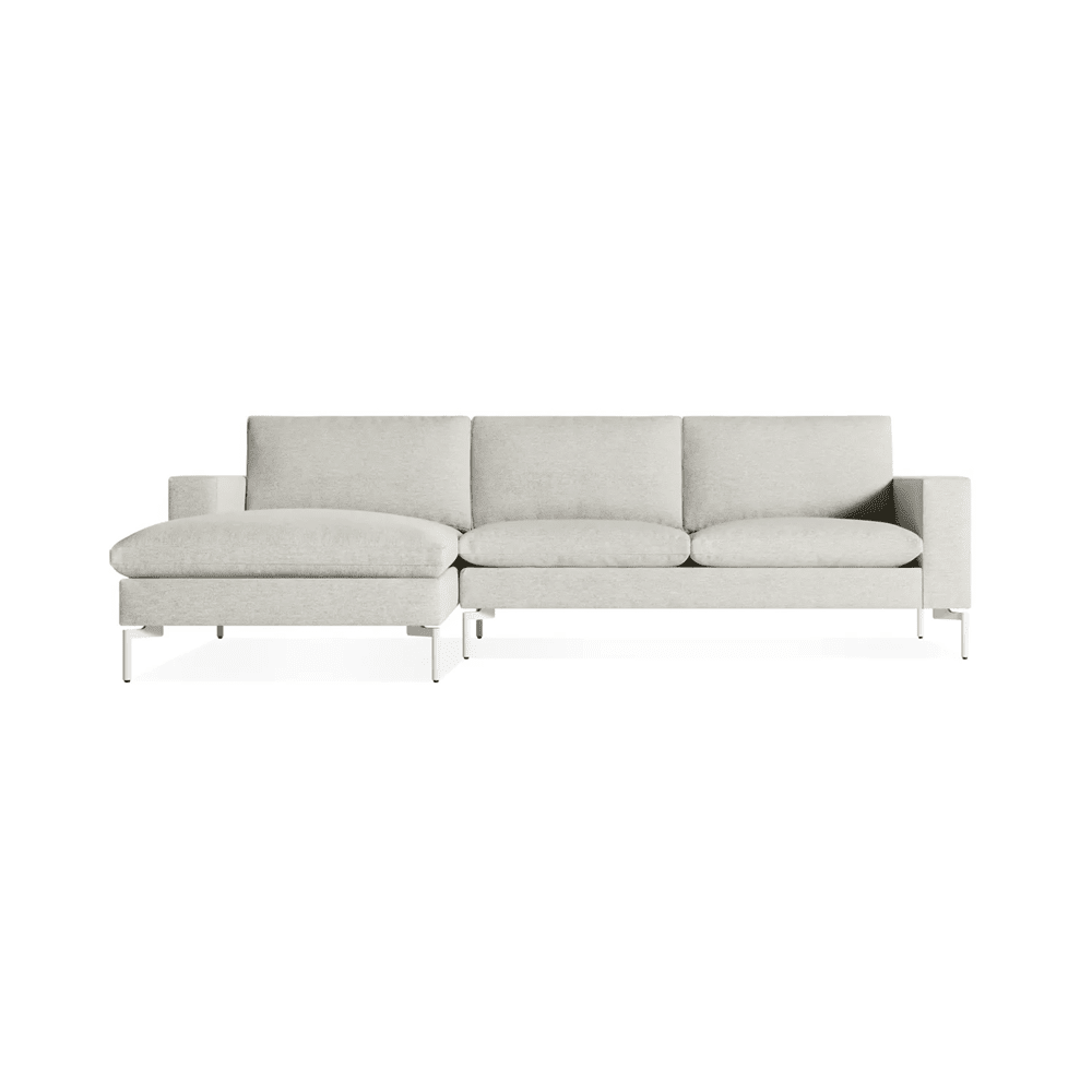 New Standard Sofa with Chaise Sofa BluDot Left Maharam Mode in Clavicle - White Legs