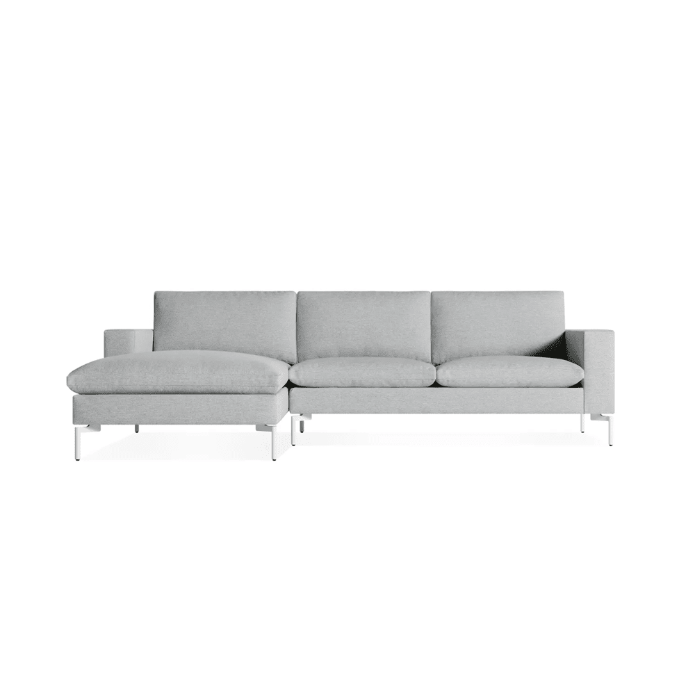 New Standard Sofa with Chaise Sofa BluDot Left Maharam Mode in Intaglio - White Legs