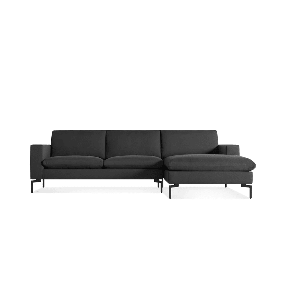 New Standard Sofa with Chaise Sofa BluDot Right Maharam Meld in Panda - Black Legs