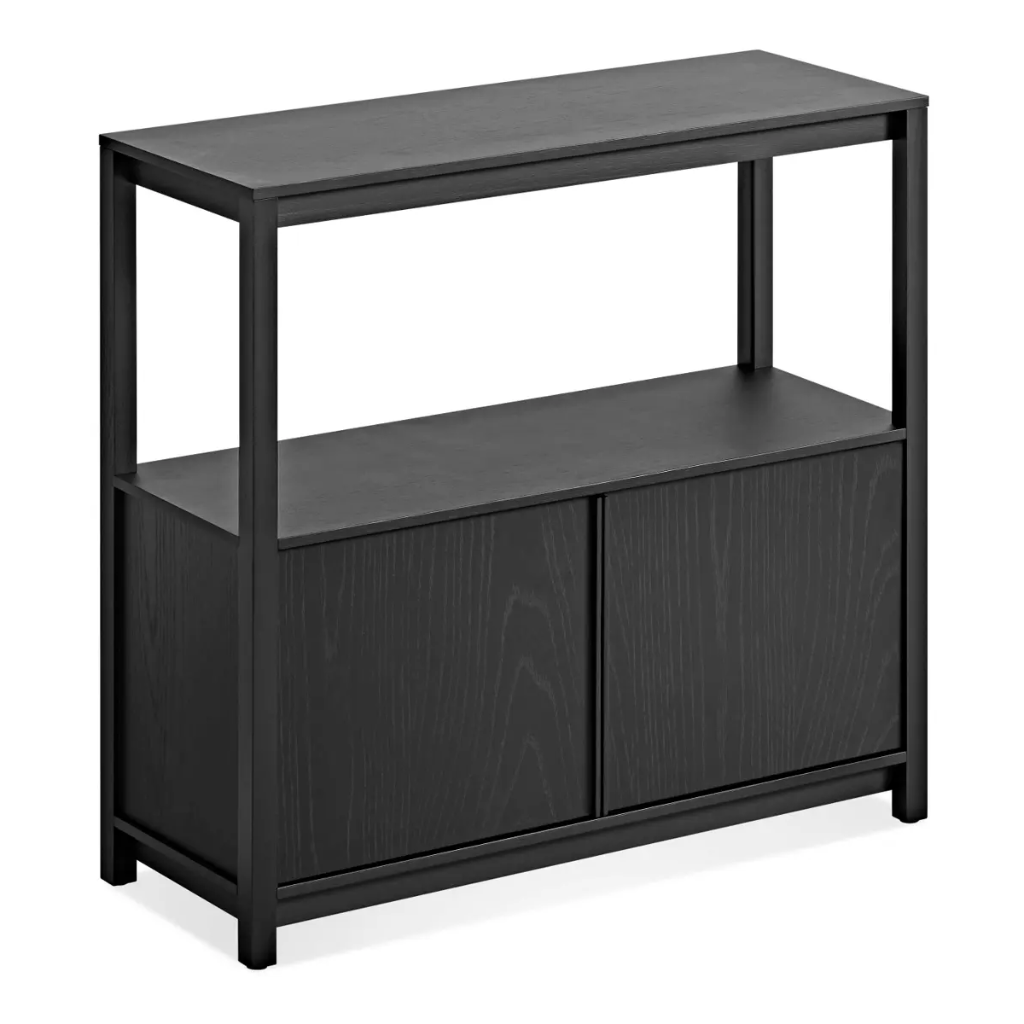 Open Plan Small Low Bookcase with Storage