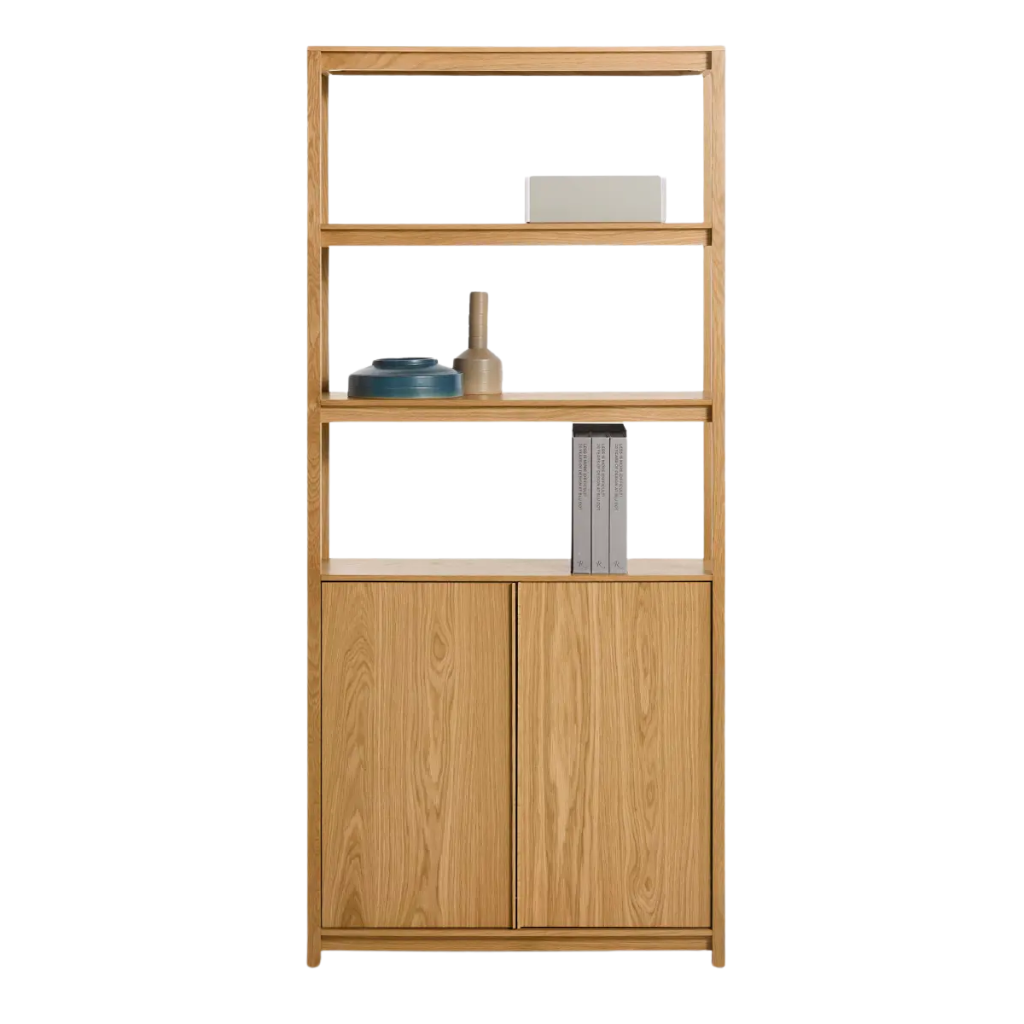 Open Plan Tall Bookcase with Storage
