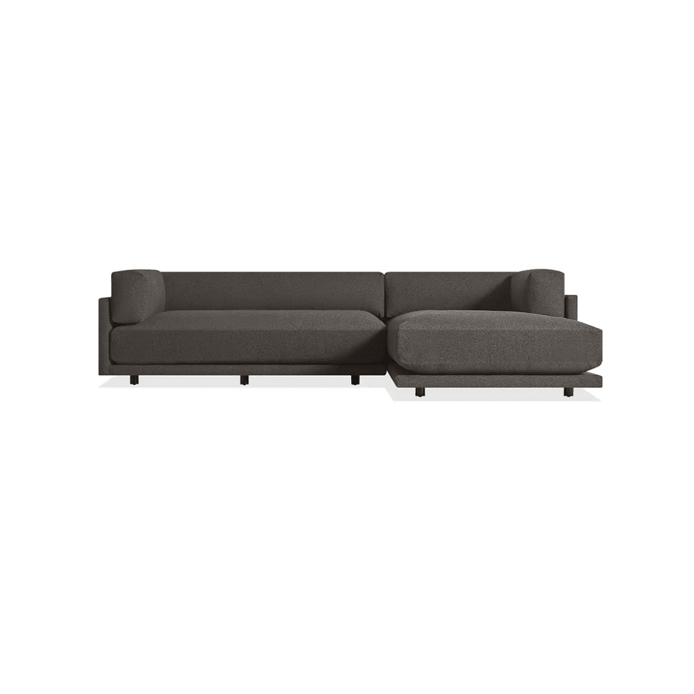 Sunday Small Sofa with Chaise Sofa BluDot Kelso Charcoal Right Chaise
