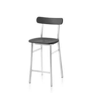 Emeco Utility Stool Chair Emeco Counter Height Hand Brushed Dark Stained Ash
