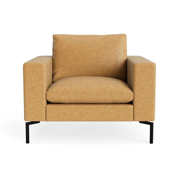 New Standard Lounge Chair lounge chair BluDot Camel Leather - Black Legs