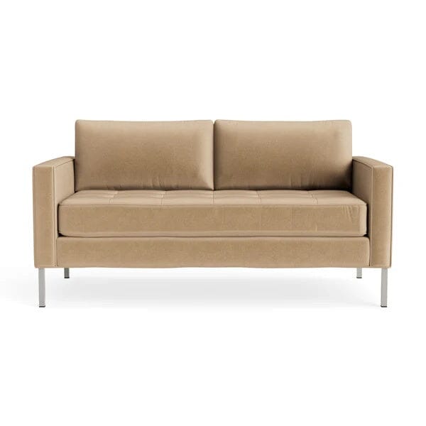 Paramount 66" Sofa Sofa BluDot Camel Velvet Stainless Steel