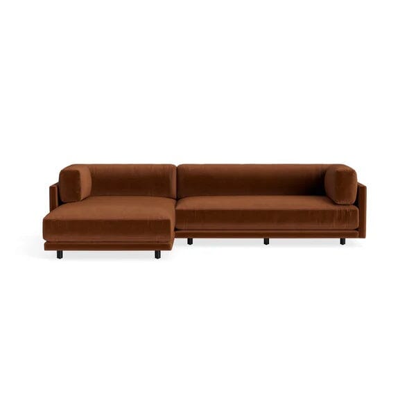 Sunday Small Sofa with Chaise Sofa BluDot Copper Velvet Left Chaise