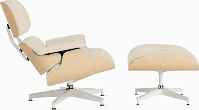 Eames Lounge Chair & Ottoman in White Ash lounge chair herman miller