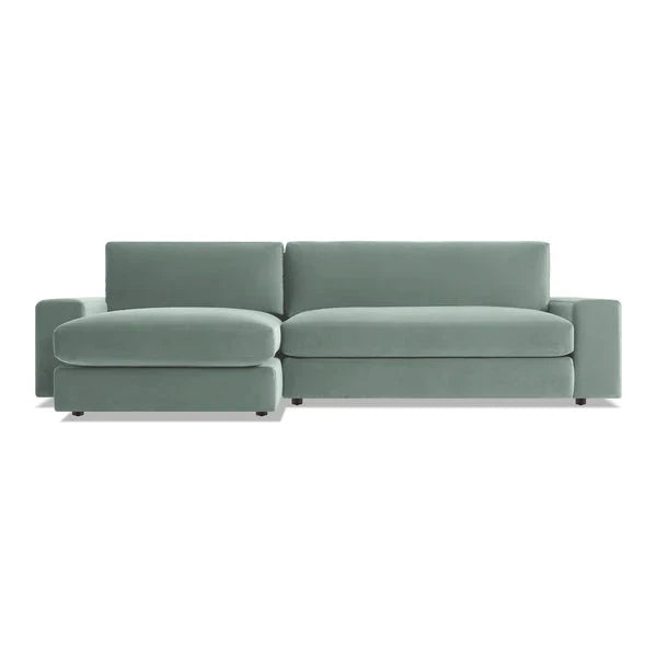 Esker Sofa with Chaise Sofa BluDot Breezy Blue Velvet Left Chaise