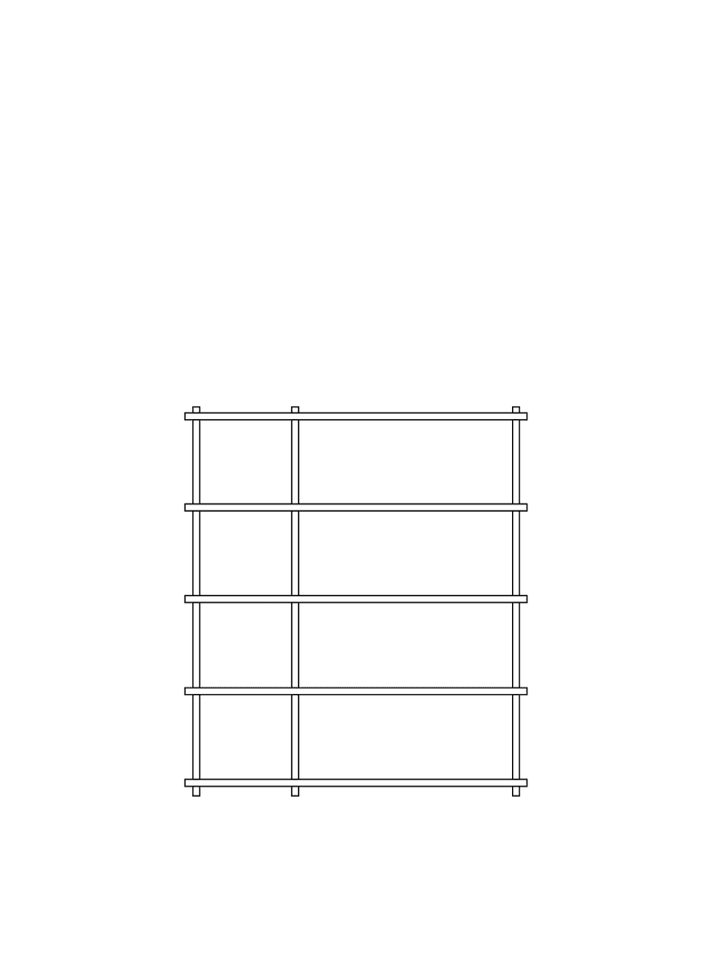 Elevate Shelving System Modular storage Woud Configuration 9 White Pigmented Oak