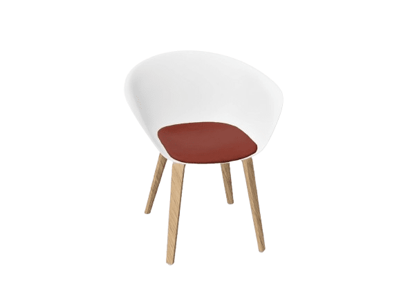 Duna 02 Wood Leg Chair With Seat Cushion Chairs Arper